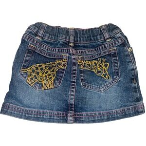 VINTAGE Lilly Pulitzer Kids Skort‎ Denim Giraffe Embroidered Skirt Shorts 3T